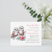 Eulen-Wald-Boho-Rustikale-Land-Hochzeit-Save-Date- Postkarte (Stehend Vorderseite)