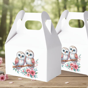 Eulen-Wald-Boho-Rustikale-Landhochzeit Geschenkschachtel