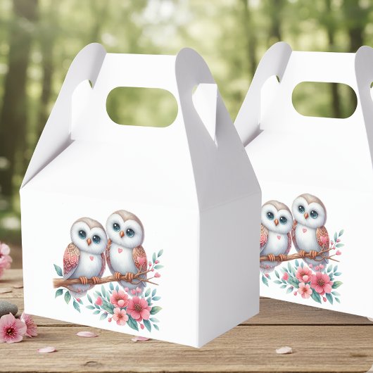 Eulen-Wald-Boho-Rustikale-Landhochzeit Geschenkschachtel