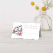 Eulen-Wald-Boho-Rustikale-Landhochzeit Platzkarte (Vorderseite)
