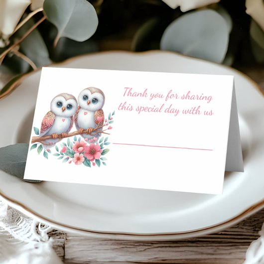 Eulen-Wald-Boho-Rustikale-Landhochzeit Platzkarte