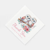 Eulen-Waldland-Boho-Rustikal-Dankeschön-Hochzeit Serviette (Ecke)