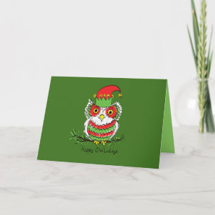 Eulen-Weihnachten Karte