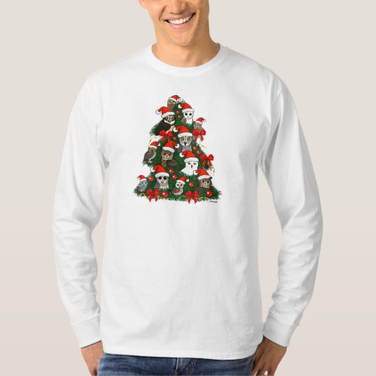 Eulen-Weihnachtsbaum T-Shirt (Vorderseite)