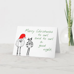 Eulen-Weihnachtskarte Feiertagskarte