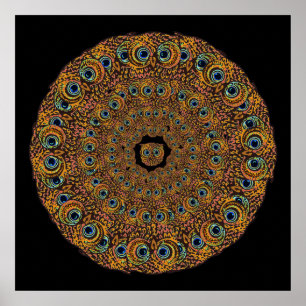 Eulenaugen-Mandala Poster