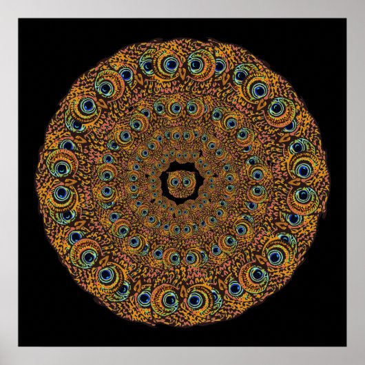 Eulenaugen-Mandala Poster (Vorne)