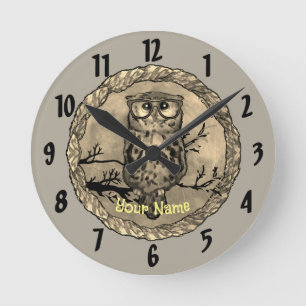 Eulenaugen-Uhr Runde Wanduhr