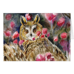 Eulenblüten-Aquarellmalerei