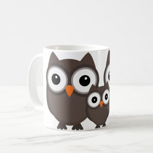 Eulenfamilien-Tasse Kaffeetasse (Vorderseite Links)