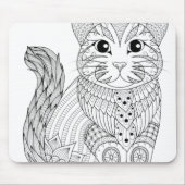 Eulenfarben im Buchstil Katzenselbstfärbung Mousepad (Vorne)