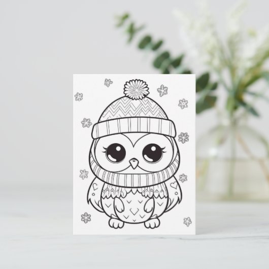 Eulenfarben Postkarte (Stehend Vorderseite)