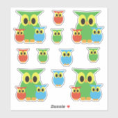 Eulenfreunde Ansammlung Aufkleber (Blatt)