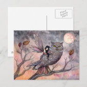 Eulenfreundschaft und Feenpostkarte Postkarte (Vorne/Hinten)