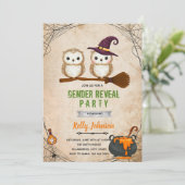 Eulengeschlecht Halloween-Einladung Einladung (Stehend Vorderseite)