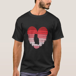 Eulenherz Liebe Valentinstag Vintage Retro Sonnenu T-Shirt