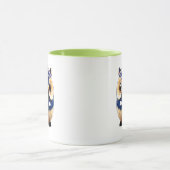Eulenillustration Glänzend Süße Blaue Tasse (Zentrum)