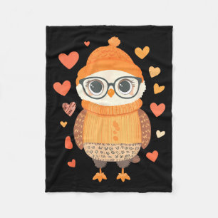 Eulenliebhaber-Herz-Mädchen Valentinstag Frauen Eu Fleecedecke