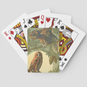 Eulenmond Art nouveau Anton Seder braun grün Spielkarten
