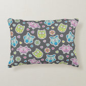 Eulenmuster Dekokissen (Vorderseite)