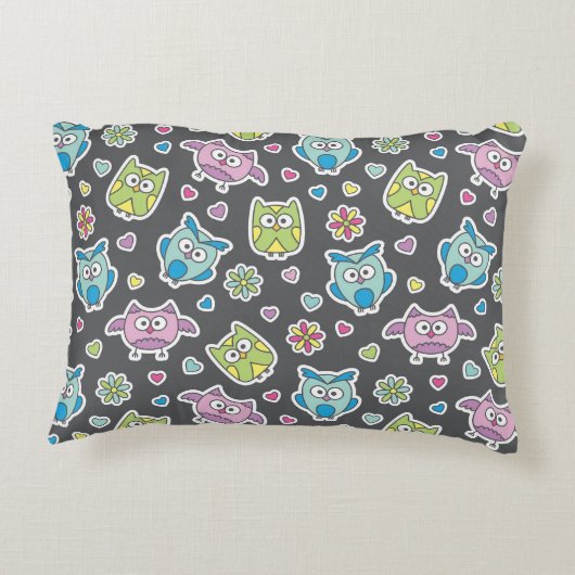 Eulenmuster Dekokissen (Rückseite)