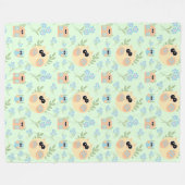 Eulenmuster Fleecedecke (Vorderseite (Horizontal))