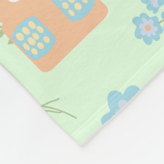 Eulenmuster Fleecedecke (Ecke)