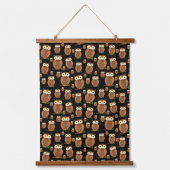 Eulenmuster Wandteppich Mit Holzrahmen (Vorderseite)