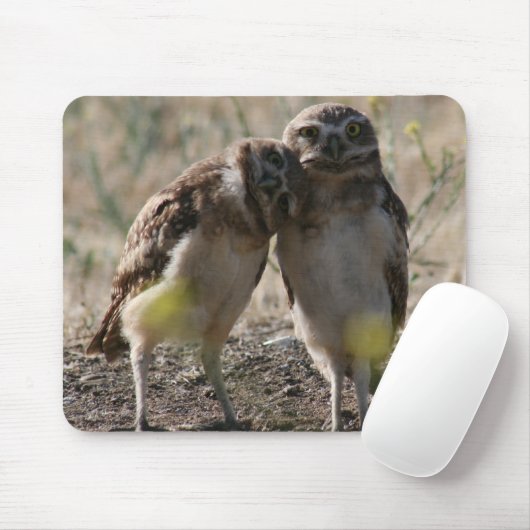 Eulenpaar-Mausunterlage Mousepad (Mit Mouse)