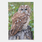 Eulenphotographie Geschirrtuch (Vertikal)