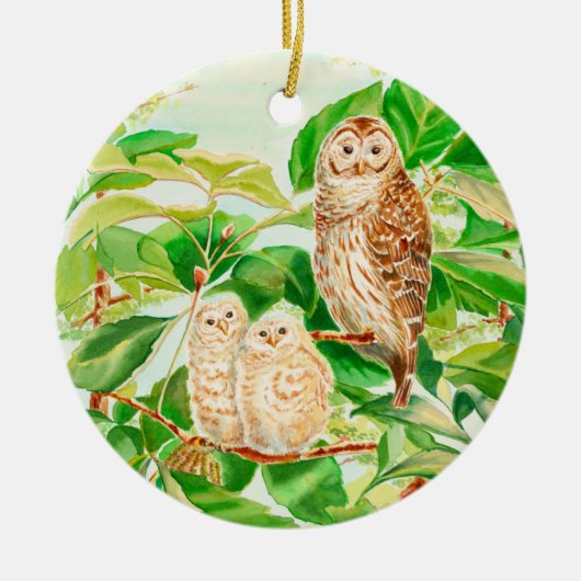 Eulenschmuck Keramik Ornament (Vorne)