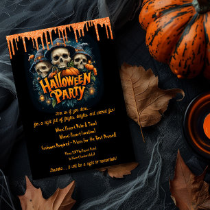 Eulenspass Halloween Skull-Kostüm-Party Einladung