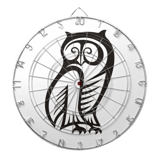 Eulensymbol Schwarz Dartscheibe (vorne)