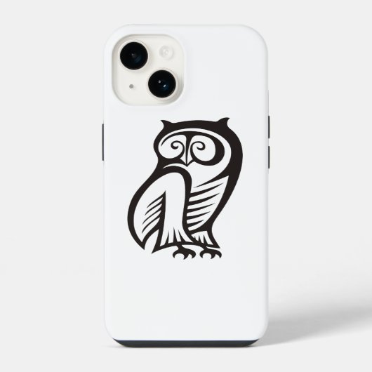 Eulensymbol Schwarz iPhone Hülle (Rückseite)