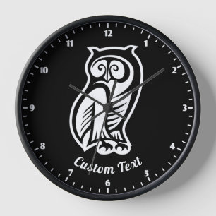 Eulensymbol Weiß Uhr