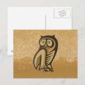 Eulensymbolfarbe Postkarte (Vorne/Hinten)