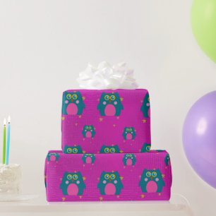 Eulenteal Lila Geschenkpapier Kinderparty