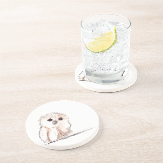 Eulenvogel Getränkeuntersetzer (Seite)