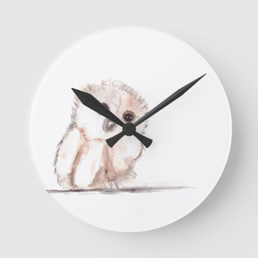 Eulenvogel Runde Wanduhr (Vorderseite)