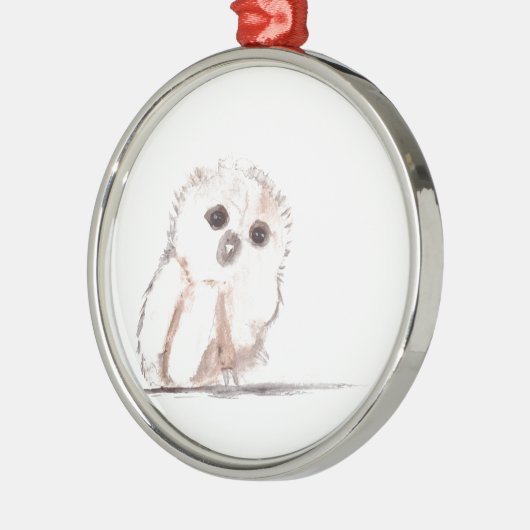 Eulenvogel Silbernes Ornament (Links)