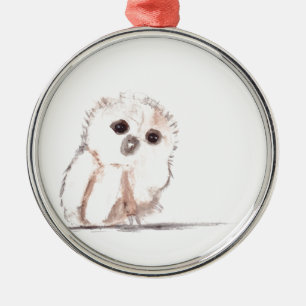 Eulenvogel Silbernes Ornament