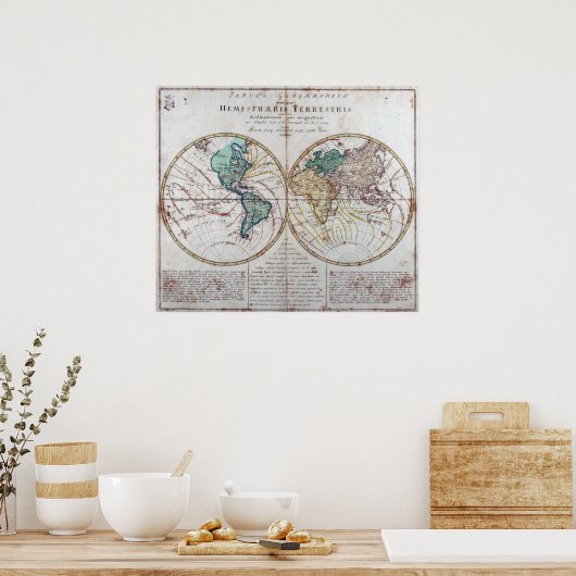 Euler Weltkarte Poster (Küche)