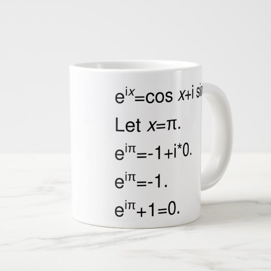 Eulers Formel, Ableitung der Identität Jumbo-Tasse (Vorderseite Rechts)