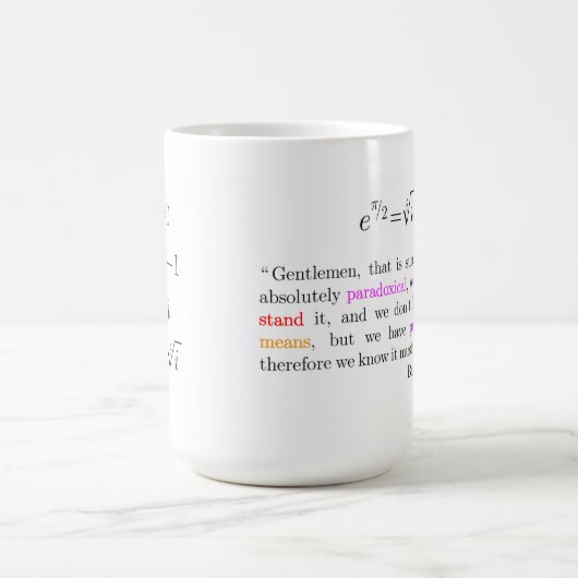Eulers Identität Kaffeetasse (Mittel)