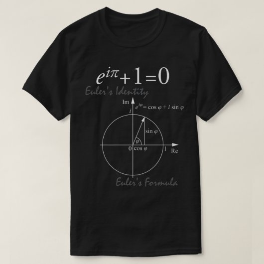 Eulers Identity Eulers Formel für Mathe Geeks T-Shirt (Design vorne)