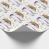 Eunice das Einhorn - MattPackpapier 30" x6ft Geschenkpapier (Ecke)