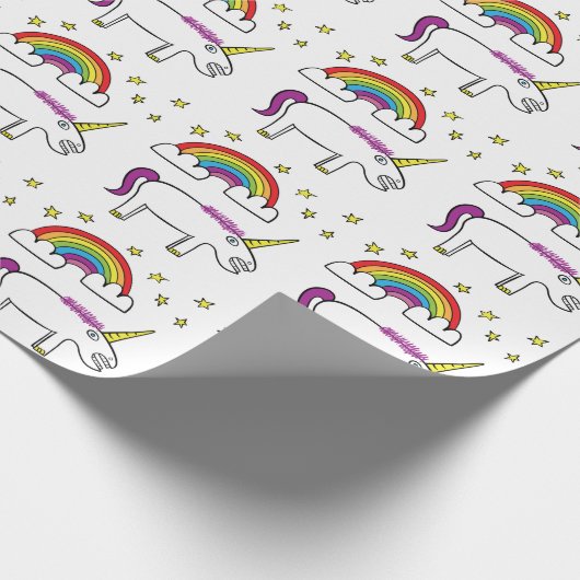Eunice das Einhorn - MattPackpapier 30" x6ft Geschenkpapier (Ecke)