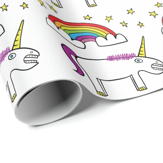Eunice das Einhorn - MattPackpapier 30" x6ft Geschenkpapier (Rolleneckpunkt)