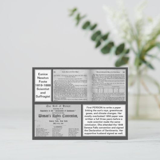 Eunice Newton Foote Climate Change Scientists Postkarte (Stehend Vorderseite)