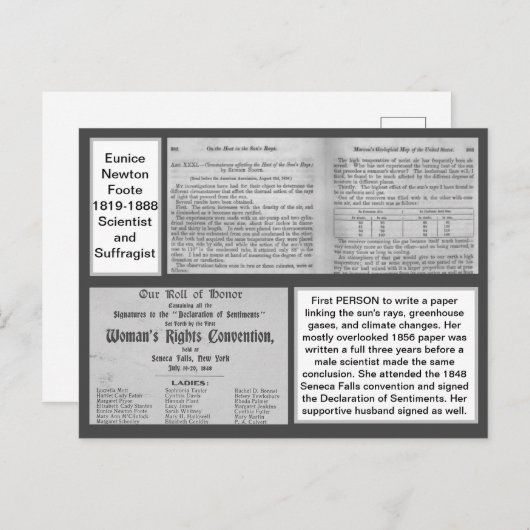 Eunice Newton Foote Climate Change Scientists Postkarte (Vorne/Hinten)